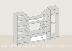Гостиная Аллегро с 2 шкафами вариант-5 (Ясень светлый/тёмный) в Ижевске - izhevsk.ok-mebel.com | фото 2
