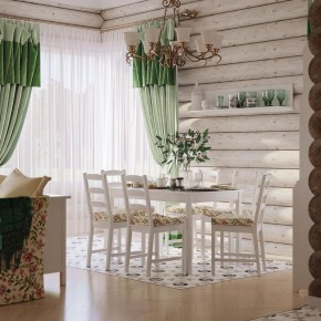 Комлект Вествик обеденный стол и четыре стула, массив сосны, цвет белый в Ижевске - izhevsk.ok-mebel.com | фото 1