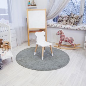 Комплект детский стол КРУГЛЫЙ и два стула МИШКА ROLTI Baby (белая столешница/белое сиденье/береза ножки) в Ижевске - izhevsk.ok-mebel.com | фото