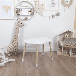 Комплект детский стол ОБЛАЧКО и стул ОБЛАЧКО ROLTI Baby (белая столешница/белое сиденье/береза ножки) в Ижевске - izhevsk.ok-mebel.com | фото