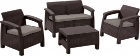 Комплект мебели Корфу сет (Corfu set) коричневый - серо-бежевый * в Ижевске - izhevsk.ok-mebel.com | фото