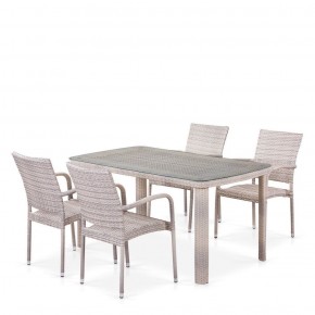 Комплект плетеной мебели T256C/Y376C-W85 Latte (4+1) + подушки на стульях в Ижевске - izhevsk.ok-mebel.com | фото 1