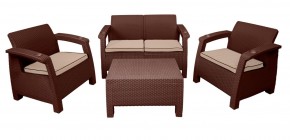 Комплект уличной мебели Yalta Premium Terrace Set (Ялта) шоколадый (+подушки под спину) в Ижевске - izhevsk.ok-mebel.com | фото
