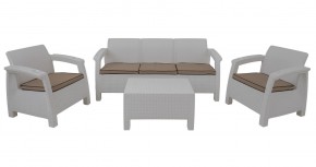Комплект уличной мебели Yalta Premium Terrace Triple Set (Ялта) белый (+подушки под спину) в Ижевске - izhevsk.ok-mebel.com | фото