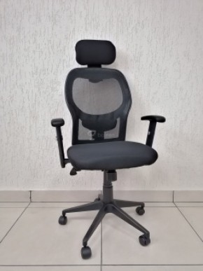 Кресло Barneo K-128 для персонала (черная ткань черная сетка) в Ижевске - izhevsk.ok-mebel.com | фото