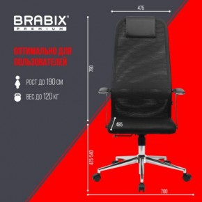 Кресло BRABIX PREMIUM "Ultimate EX-801" хром, плотная двойная сетка Х2, черное, 532917 в Ижевске - izhevsk.ok-mebel.com | фото 7