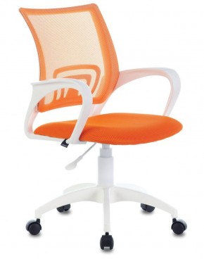 Кресло BRABIX "Fly MG-396W", пластик белый, сетка, оранжевое, 532401, MG-396W_532401 в Ижевске - izhevsk.ok-mebel.com | фото 1