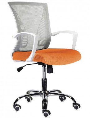 Кресло BRABIX "Wings MG-306", пластик белый, хром, сетка, серое/оранжевое, 532011 в Ижевске - izhevsk.ok-mebel.com | фото