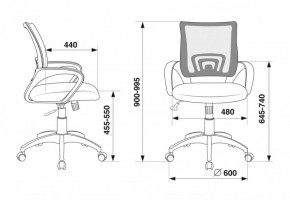 Кресло Бюрократ CH-695N/DG/TW-11 серый TW-04 черный TW-11 в Ижевске - izhevsk.ok-mebel.com | фото 4