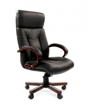 Кресло для руководителя CHAIRMAN  421 (Натуральная кожа) Черное в Ижевске - izhevsk.ok-mebel.com | фото 1