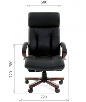 Кресло для руководителя CHAIRMAN  421 (Натуральная кожа) Черное в Ижевске - izhevsk.ok-mebel.com | фото 4