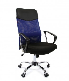 Кресло для руководителя CHAIRMAN 610 N (15-21 черный/сетка синий) в Ижевске - izhevsk.ok-mebel.com | фото 1