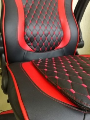 Кресло геймерское Barneo K-37 (черная экокожа красные вставки) в Ижевске - izhevsk.ok-mebel.com | фото