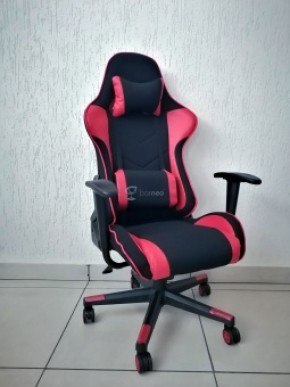 Кресло геймерское Barneo K-50 (черная сетка красные вставки) в Ижевске - izhevsk.ok-mebel.com | фото