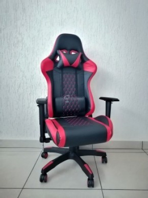 Кресло геймерское Barneo K-53 (черная экокожа красные вставки) в Ижевске - izhevsk.ok-mebel.com | фото 1