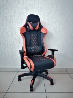 Кресло геймерское Barneo K-53 (черная экокожа оранжевые вставки) в Ижевске - izhevsk.ok-mebel.com | фото 1