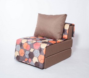 Кресло-кровать бескаркасное Харви (коричневый-геометрия браун) в Ижевске - izhevsk.ok-mebel.com | фото 1