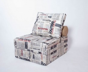Кресло-кровать-пуф бескаркасное Прайм (Газета) в Ижевске - izhevsk.ok-mebel.com | фото