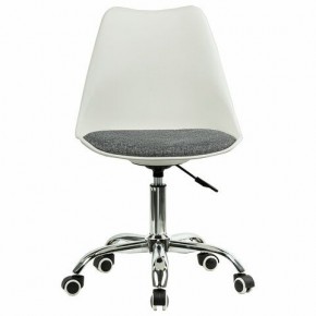 Кресло стул BRABIX "Eames MG-310 CH", хром, пластик белый, ткань серая, 532924 в Ижевске - izhevsk.ok-mebel.com | фото