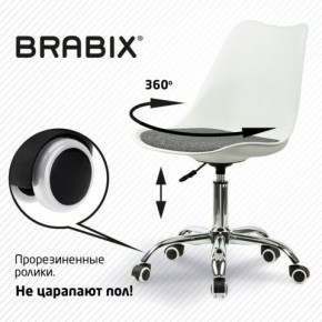 Кресло стул BRABIX "Eames MG-310 CH", хром, пластик белый, ткань серая, 532924 в Ижевске - izhevsk.ok-mebel.com | фото 7