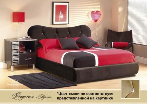 Кровать 1400 Феодосия со стразами в к/з "Классик 307 коричневый" серия Норма (+основание на опорах) в Ижевске - izhevsk.ok-mebel.com | фото