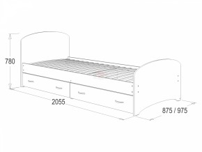 Кровать-6 одинарная с 2-мя ящиками (800*2000) в Ижевске - izhevsk.ok-mebel.com | фото 2