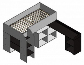 Кровать-чердак "Теремок-2" Дуб молочный/Розовый в Ижевске - izhevsk.ok-mebel.com | фото 2