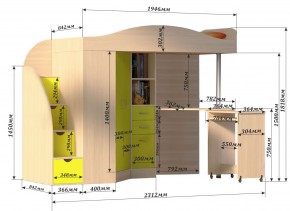 Кровать-чердак Юниор 4 (800*1900) в Ижевске - izhevsk.ok-mebel.com | фото 3