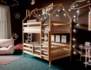 Кровать-домик двухъярусная 80*190 без покраски в Ижевске - izhevsk.ok-mebel.com | фото 2