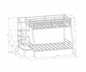 Кровать двухъярусная "Толедо-1" Черный/Венге в Ижевске - izhevsk.ok-mebel.com | фото 2