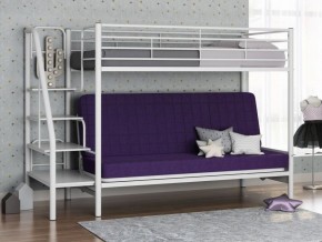 Кровать двухъярусная с диваном "Мадлен-3" (Белый/Фиолетовы) в Ижевске - izhevsk.ok-mebel.com | фото 1