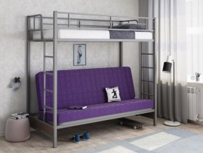 Кровать двухъярусная с диваном "Мадлен" (Серый/Фиолетовый) в Ижевске - izhevsk.ok-mebel.com | фото