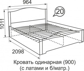 Кровать с латами Виктория 900*2000 в Ижевске - izhevsk.ok-mebel.com | фото 3