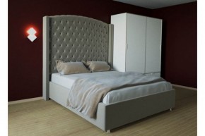 Кровать Версаль ЛЮКС с ПМ 1200 (велюр серый) в Ижевске - izhevsk.ok-mebel.com | фото