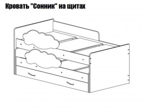 Кровать выкатная Соник на щитах (800*1600) с бортиком + ящик в Ижевске - izhevsk.ok-mebel.com | фото 2