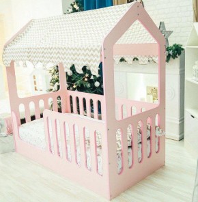 Кровать-домик без ящика 800*1600 (Розовый) в Ижевске - izhevsk.ok-mebel.com | фото