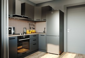 Кухня угловая Антрацит 2200х1000 (Стол. 38мм) в Ижевске - izhevsk.ok-mebel.com | фото