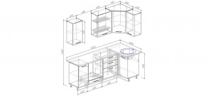 Кухня угловая Антрацит 2200х1000 (Стол. 38мм) в Ижевске - izhevsk.ok-mebel.com | фото 2