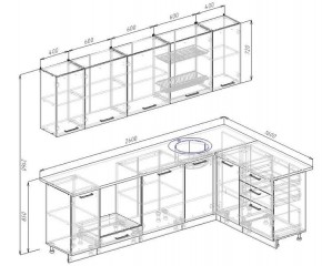 Кухня угловая Антрацит 2600х1600 (Стол. 38мм) в Ижевске - izhevsk.ok-mebel.com | фото 2