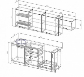 Кухонный гарнитур Антрацит 2550 (Стол. 26мм) в Ижевске - izhevsk.ok-mebel.com | фото 2