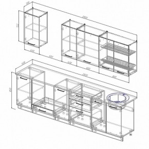 Кухонный гарнитур Антрацит 2800 (Стол. 26мм) в Ижевске - izhevsk.ok-mebel.com | фото 2