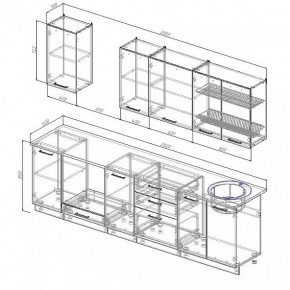 Кухонный гарнитур Антрацит 2800 (Стол. 38мм) в Ижевске - izhevsk.ok-mebel.com | фото 3
