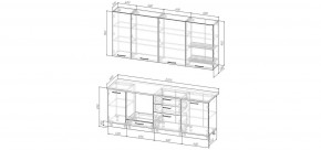 Кухонный гарнитур Старое Дерево 2200 h950 (Стол. 26мм) в Ижевске - izhevsk.ok-mebel.com | фото 2
