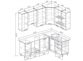 Кухонный гарнитур угловой Крафт 2200*1600 (Стол. 26мм) в Ижевске - izhevsk.ok-mebel.com | фото 2
