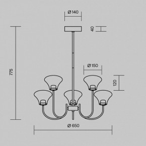 Люстра на штанге Maytoni Dynasty MOD402PL-L20BS3K в Ижевске - izhevsk.ok-mebel.com | фото 6