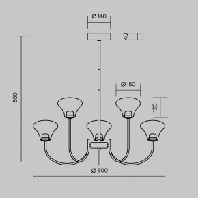 Люстра на штанге Maytoni Dynasty MOD402PL-L30BS3K в Ижевске - izhevsk.ok-mebel.com | фото 4