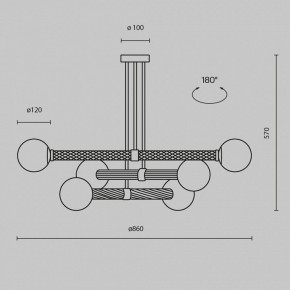 Люстра на штанге Maytoni Teatro MOD287PL-06BS в Ижевске - izhevsk.ok-mebel.com | фото 3