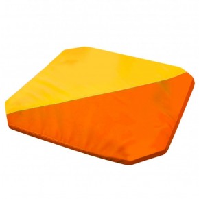Мат гимнастический 1,3x1,3x0,05м складной скошенные углы цв.оранжевый-желтый в Ижевске - izhevsk.ok-mebel.com | фото