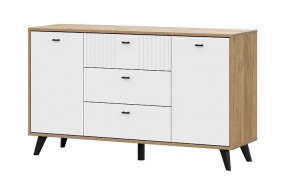 МИЛАН Комод 3 ящика двухстворчатый (Белый Матовый) в Ижевске - izhevsk.ok-mebel.com | фото