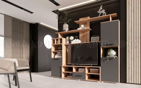 МИНИ-2 Гостиная (МДФ) Графит/Дуб Крафт в Ижевске - izhevsk.ok-mebel.com | фото